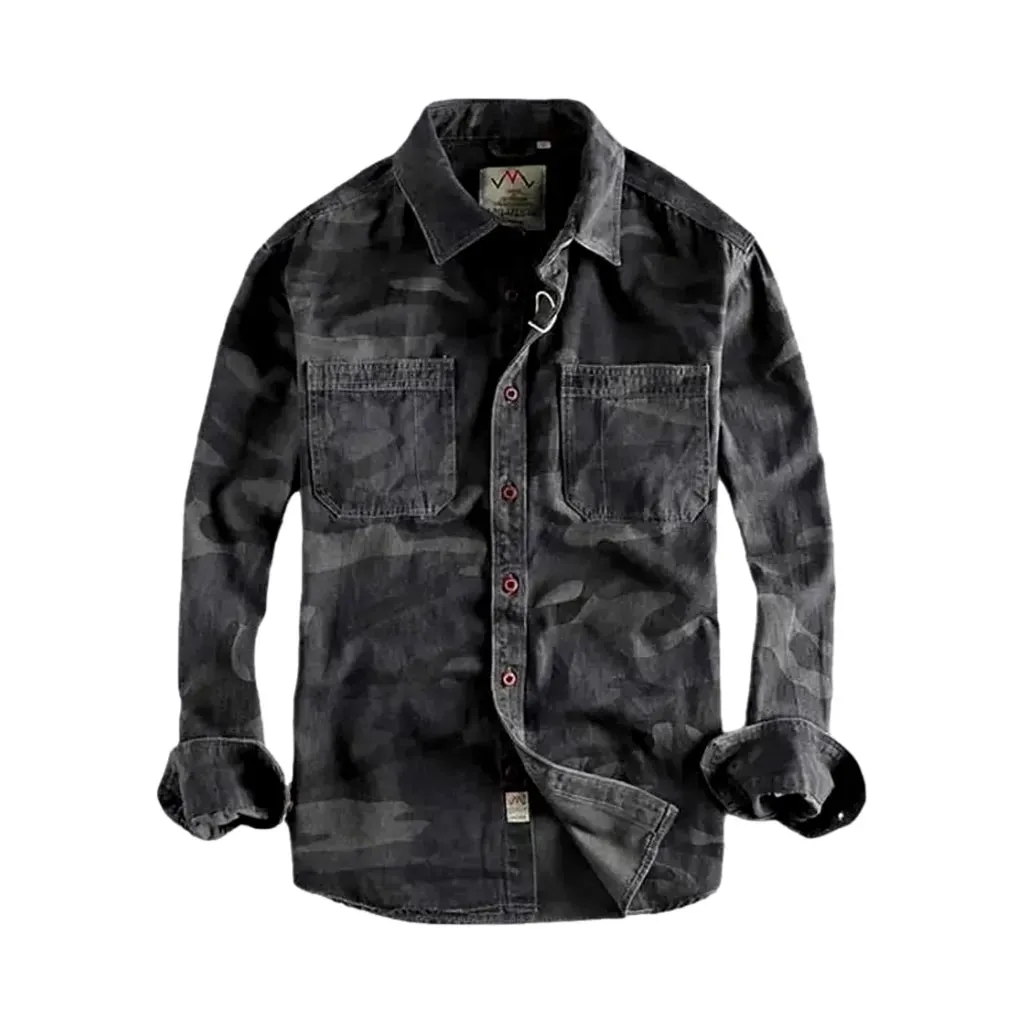 Slim fit men's denim shirt