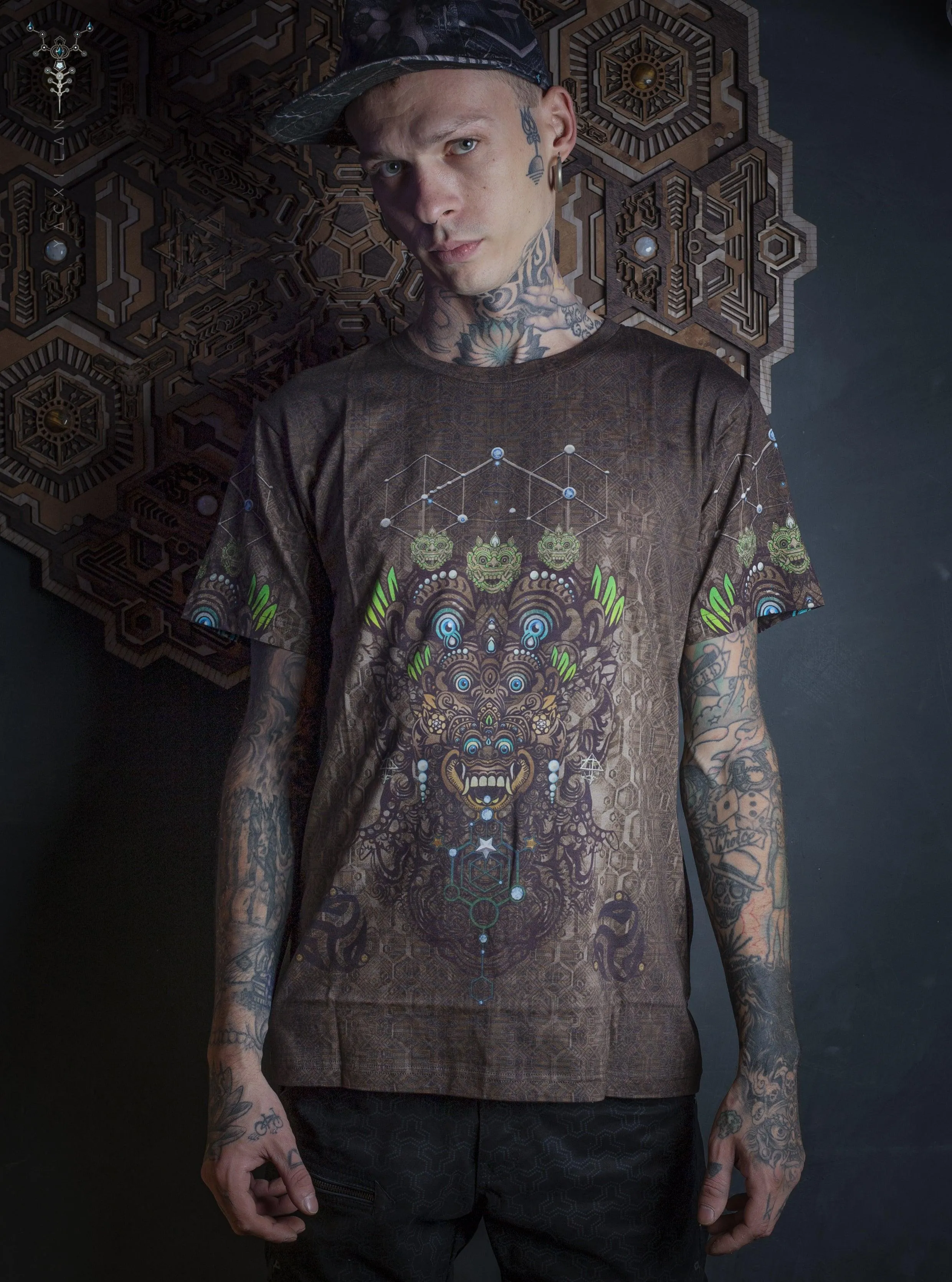 T-Shirt Men / Cotton Bamboo All over Digital Print - BHAIRAV HEX