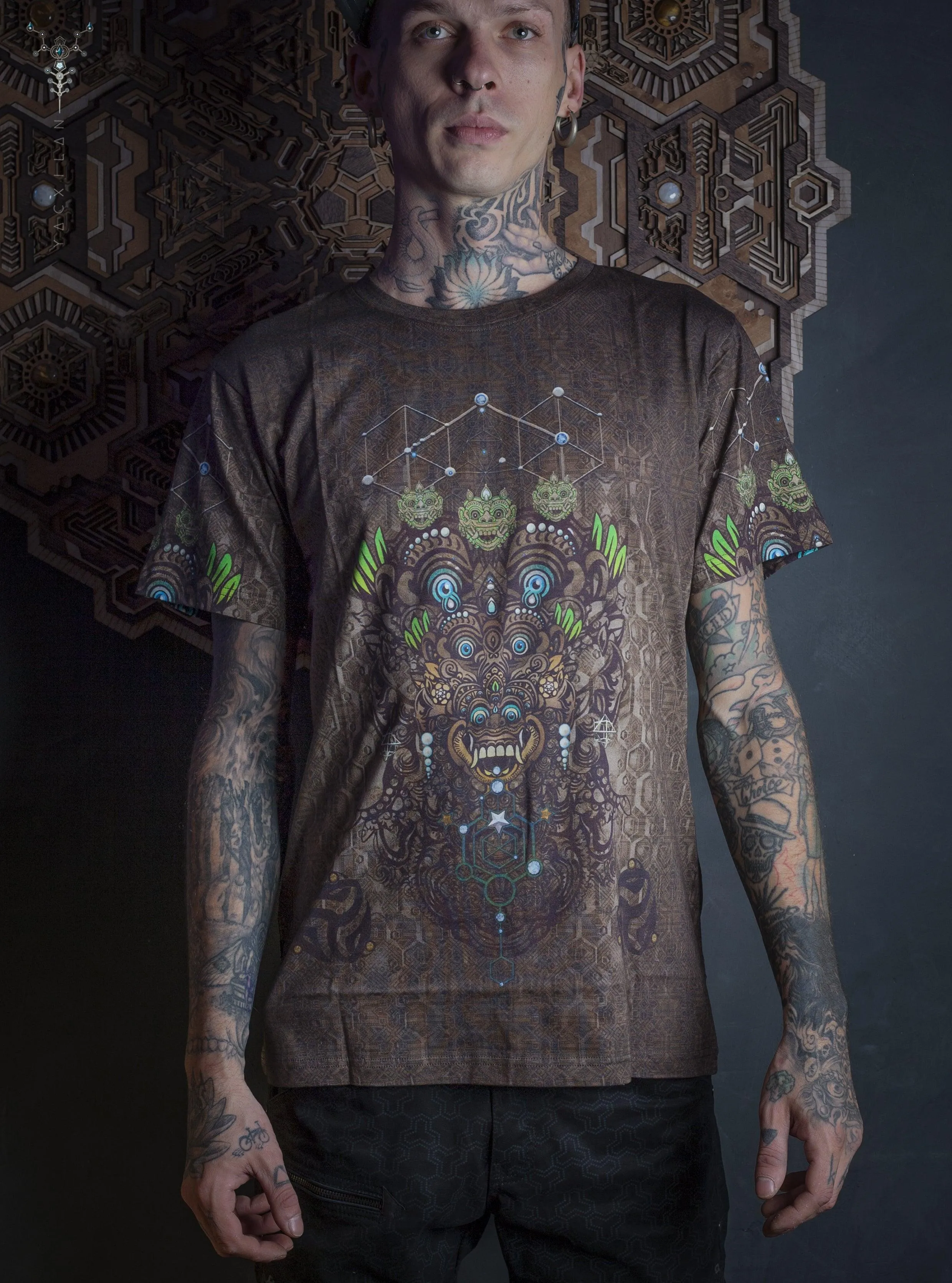 T-Shirt Men / Cotton Bamboo All over Digital Print - BHAIRAV HEX