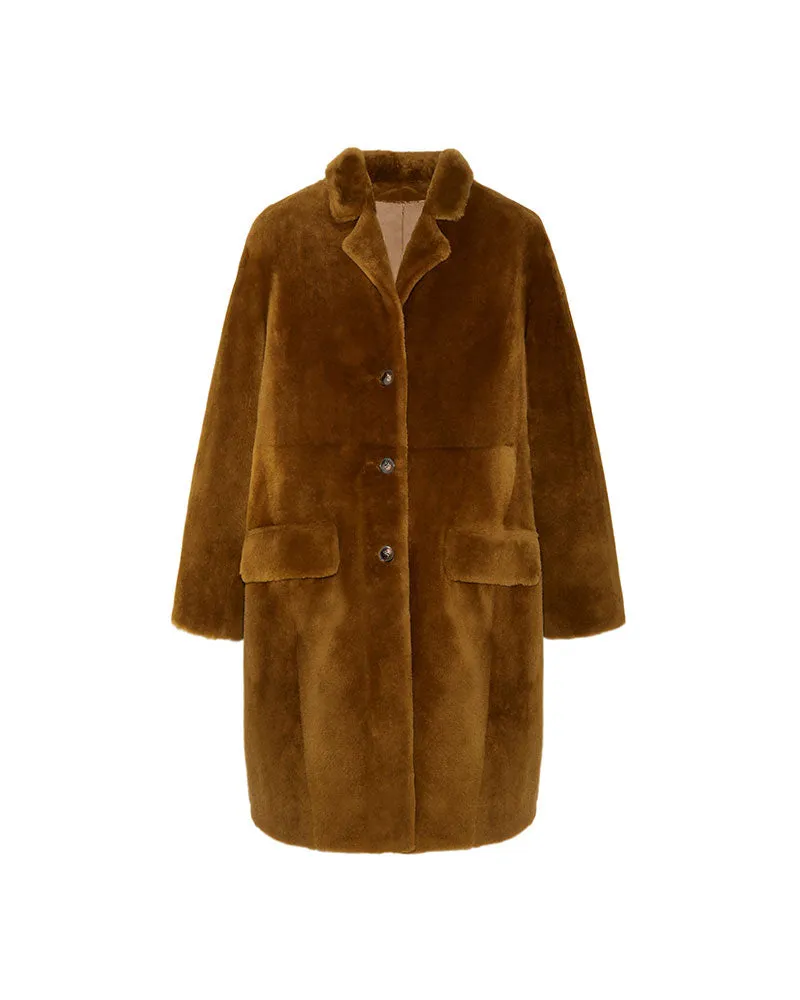 The Flame Coral Notch Collar Coat