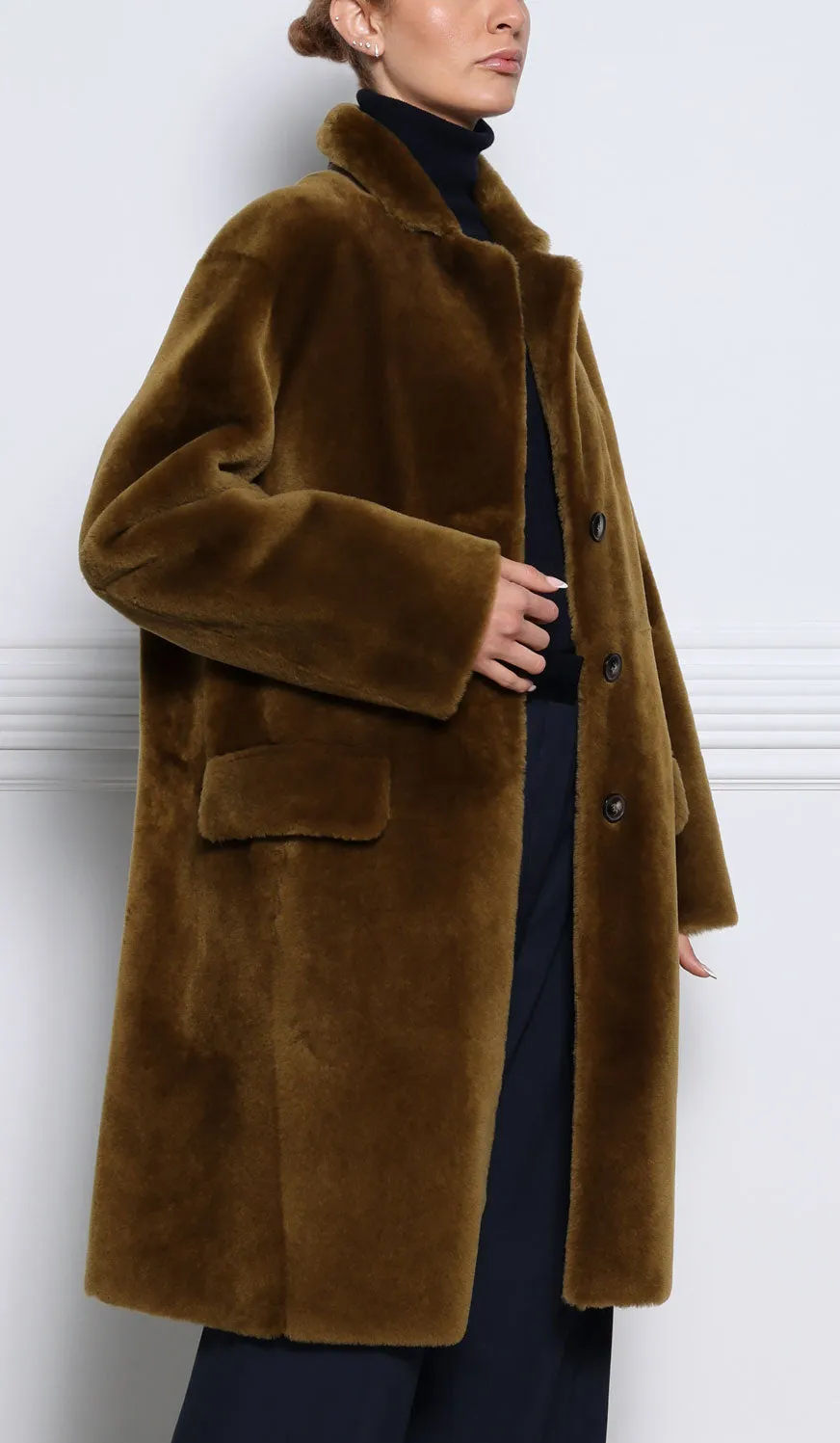 The Flame Coral Notch Collar Coat