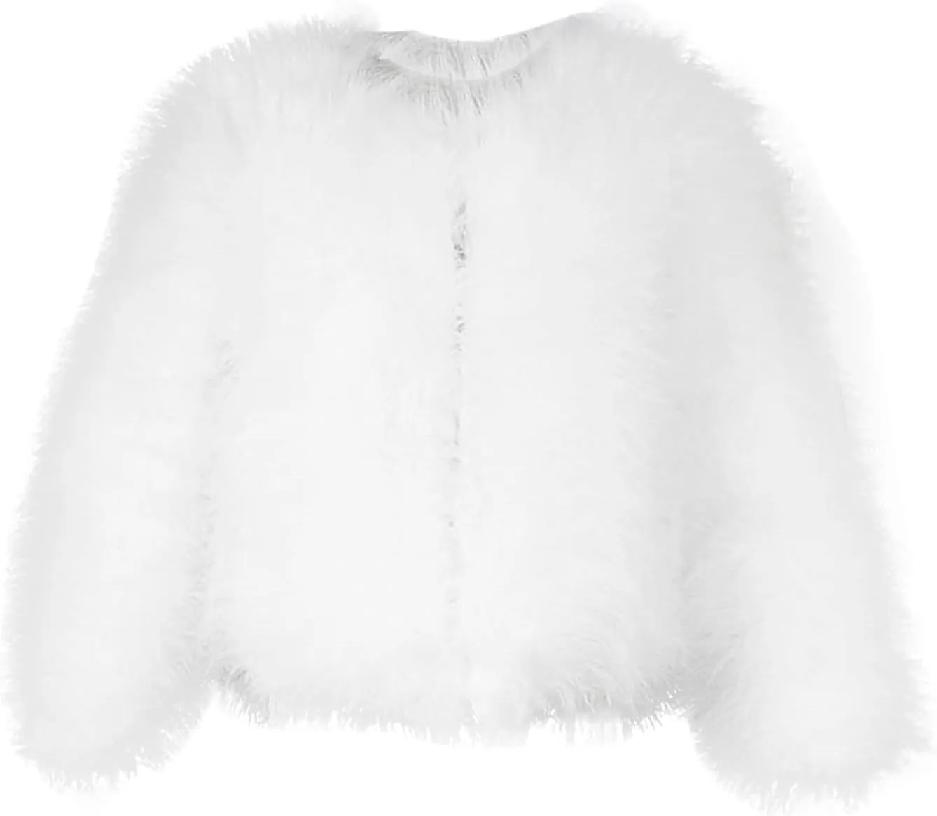 Toddler Kids Girls Faux Fur Jacket Coat Winter Warm Thicken Fluffy Jacket Winter Jackets Furry Coat Outerwear 1-7 Years (White, 6-7 Years)