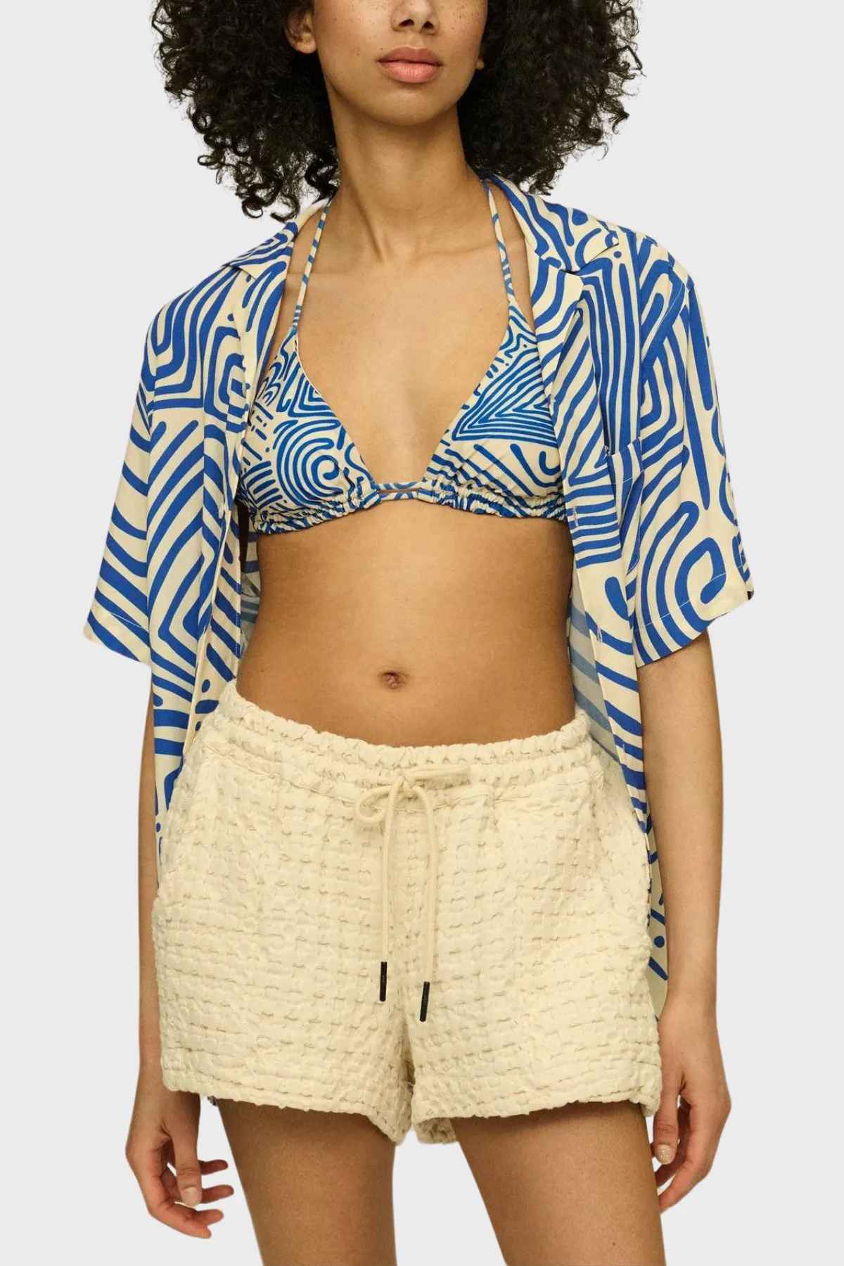 Waffle Shorts in Ecru Drizzle