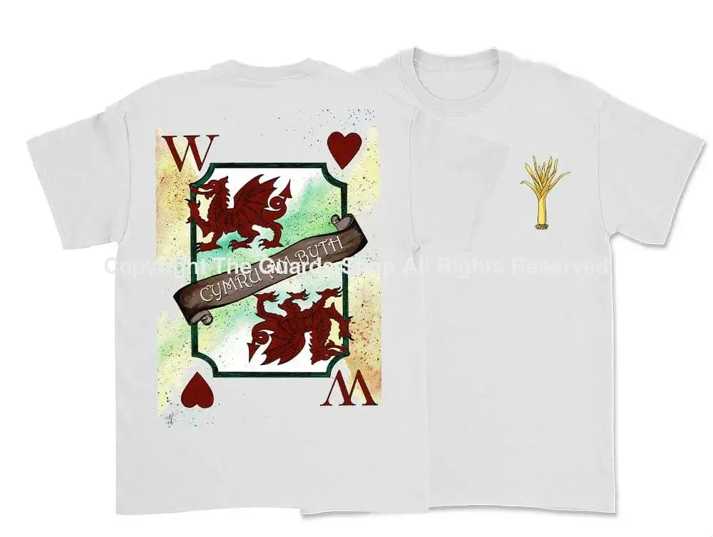 WELSH GUARDS Wales Forever Playing Card Art Double Side Printed T-Shirt
