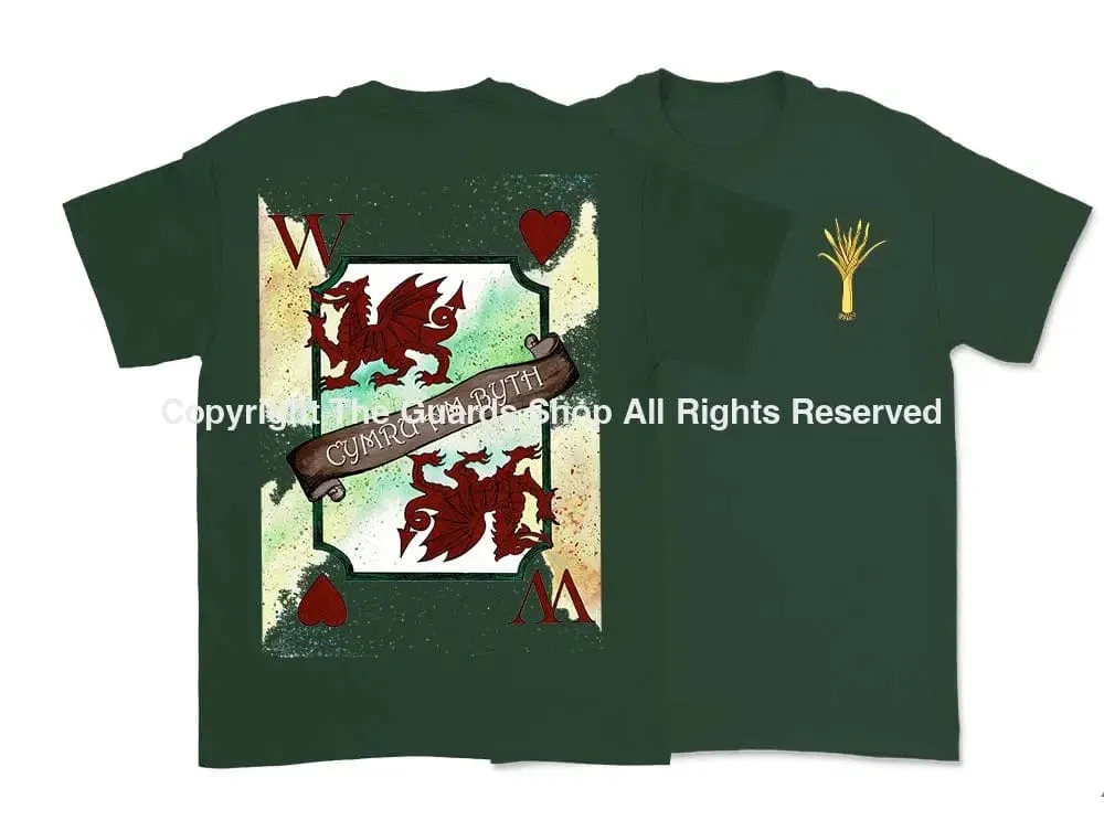 WELSH GUARDS Wales Forever Playing Card Art Double Side Printed T-Shirt
