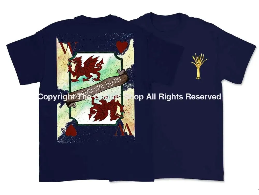 WELSH GUARDS Wales Forever Playing Card Art Double Side Printed T-Shirt
