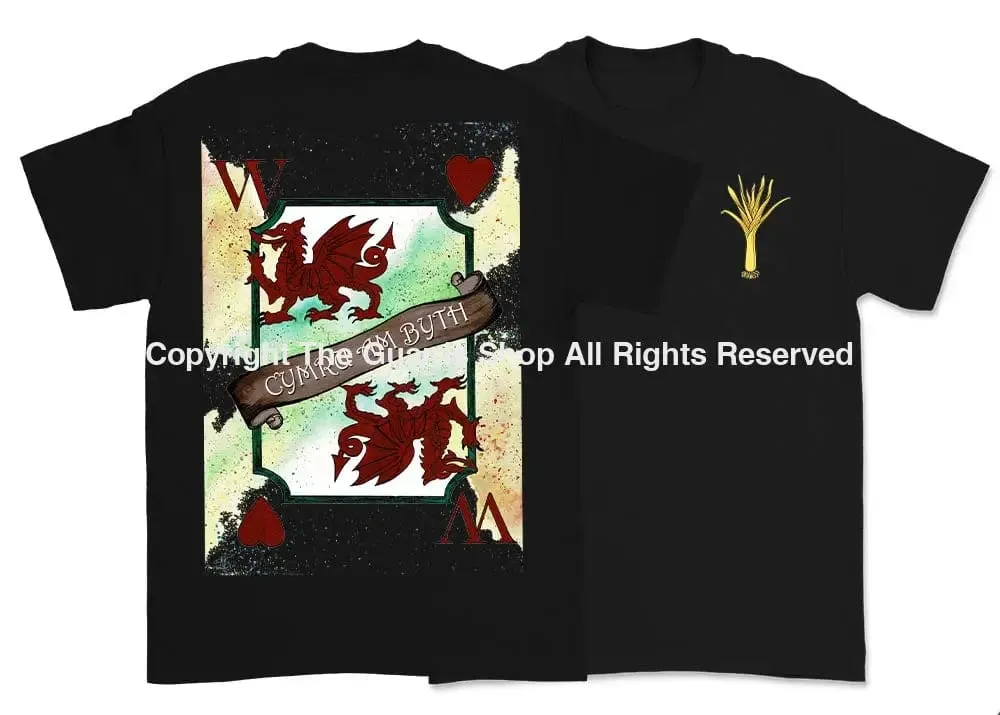 WELSH GUARDS Wales Forever Playing Card Art Double Side Printed T-Shirt