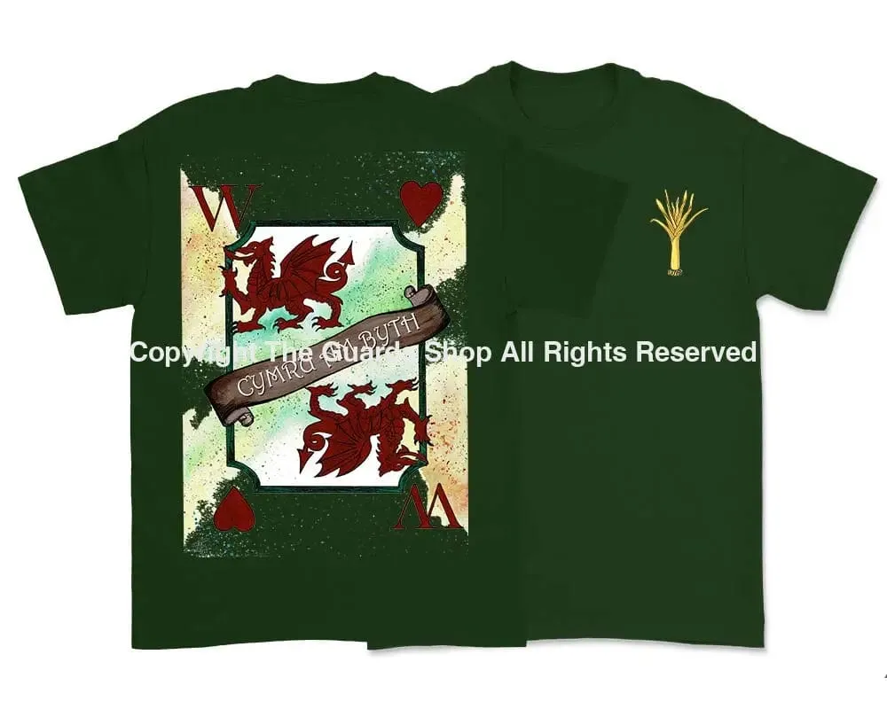 WELSH GUARDS Wales Forever Playing Card Art Double Side Printed T-Shirt