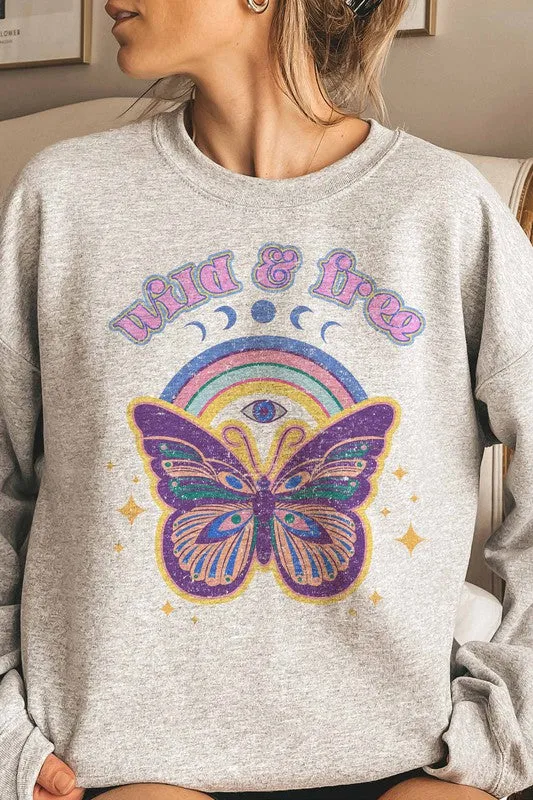 WILD AND FREE GRAPHIC SWEATSHIRT PLUS SIZE