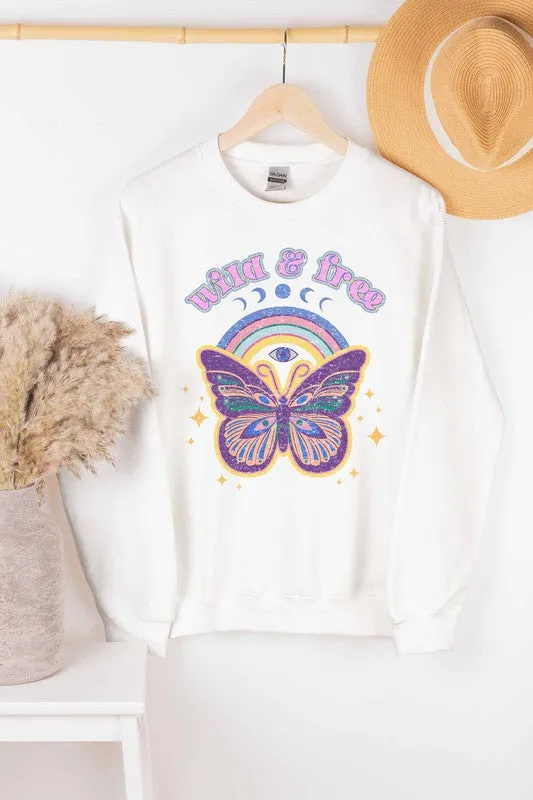 WILD AND FREE GRAPHIC SWEATSHIRT PLUS SIZE