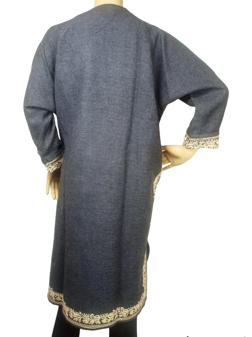 Women Yak Wool Faran | L Dark Grey | V Neck