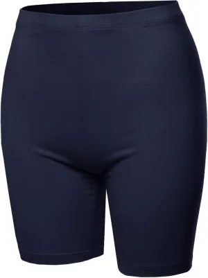 Women's Basic Solid Premium Cotton Mid Thigh High Rise Biker Bermuda Shorts