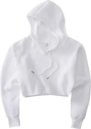 Women's Cropped Hoodie Fleece Long Sleeve Pullover Cut Off Hood Sweatshirt