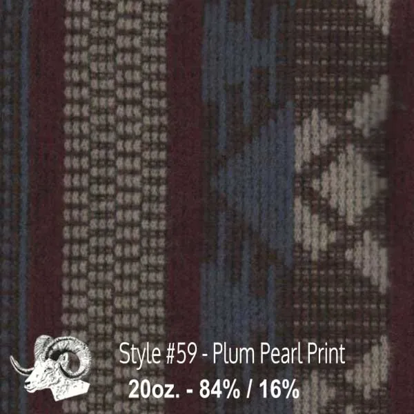 Wool Swatch - 59 - Plum Pearl Print