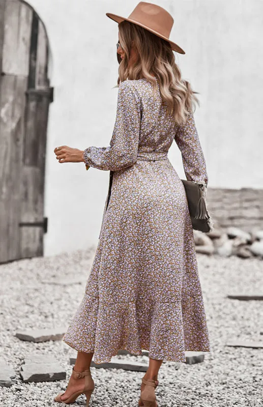 Wrap Maxi Dress Floral  | Long Maxi dress | Maxi Dress with Slit