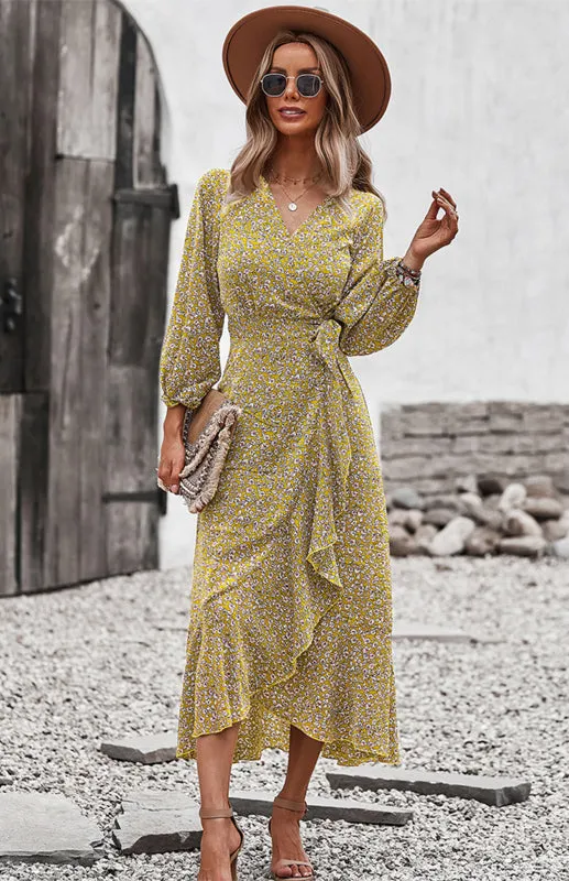Wrap Maxi Dress Floral  | Long Maxi dress | Maxi Dress with Slit