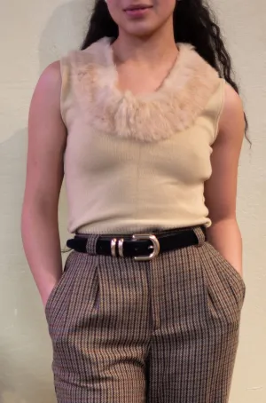 Y2K Fur Trimmed Sweater Tank